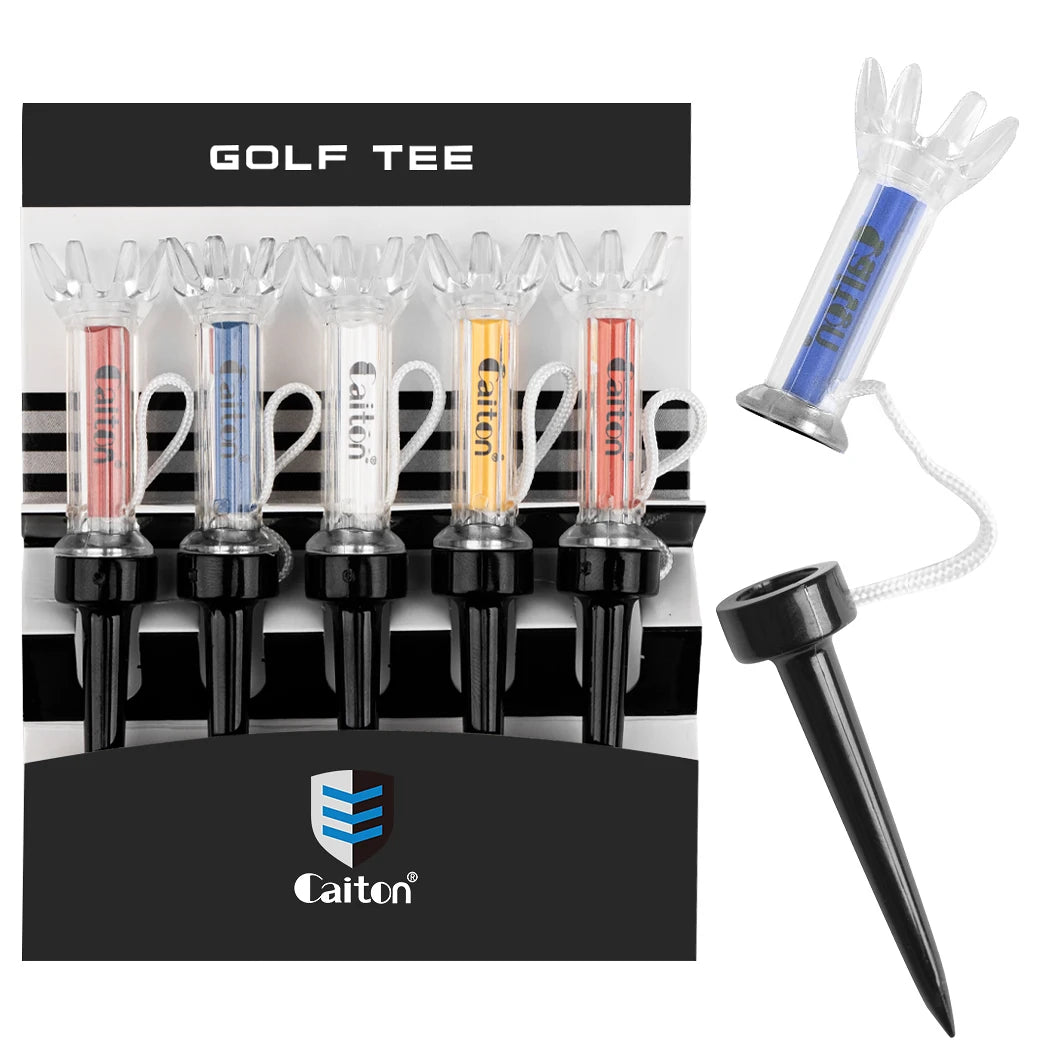 5-Piece Magnetic Plastic Golf Tee Set with 360° Bounce and Three Size Options – Premium Accessories for Enhanced Accuracy and Performance