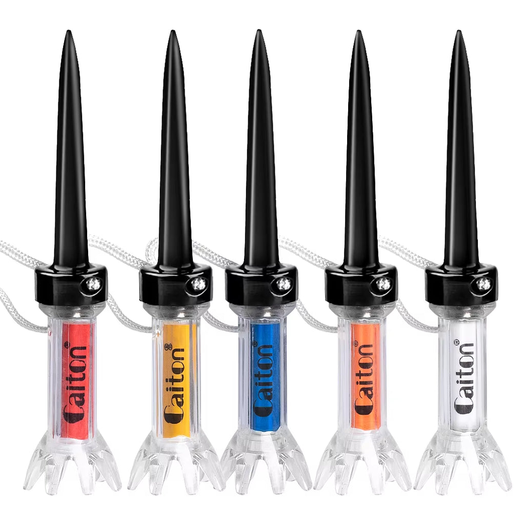 5-Piece Magnetic Plastic Golf Tee Set with 360° Bounce and Three Size Options – Premium Accessories for Enhanced Accuracy and Performance